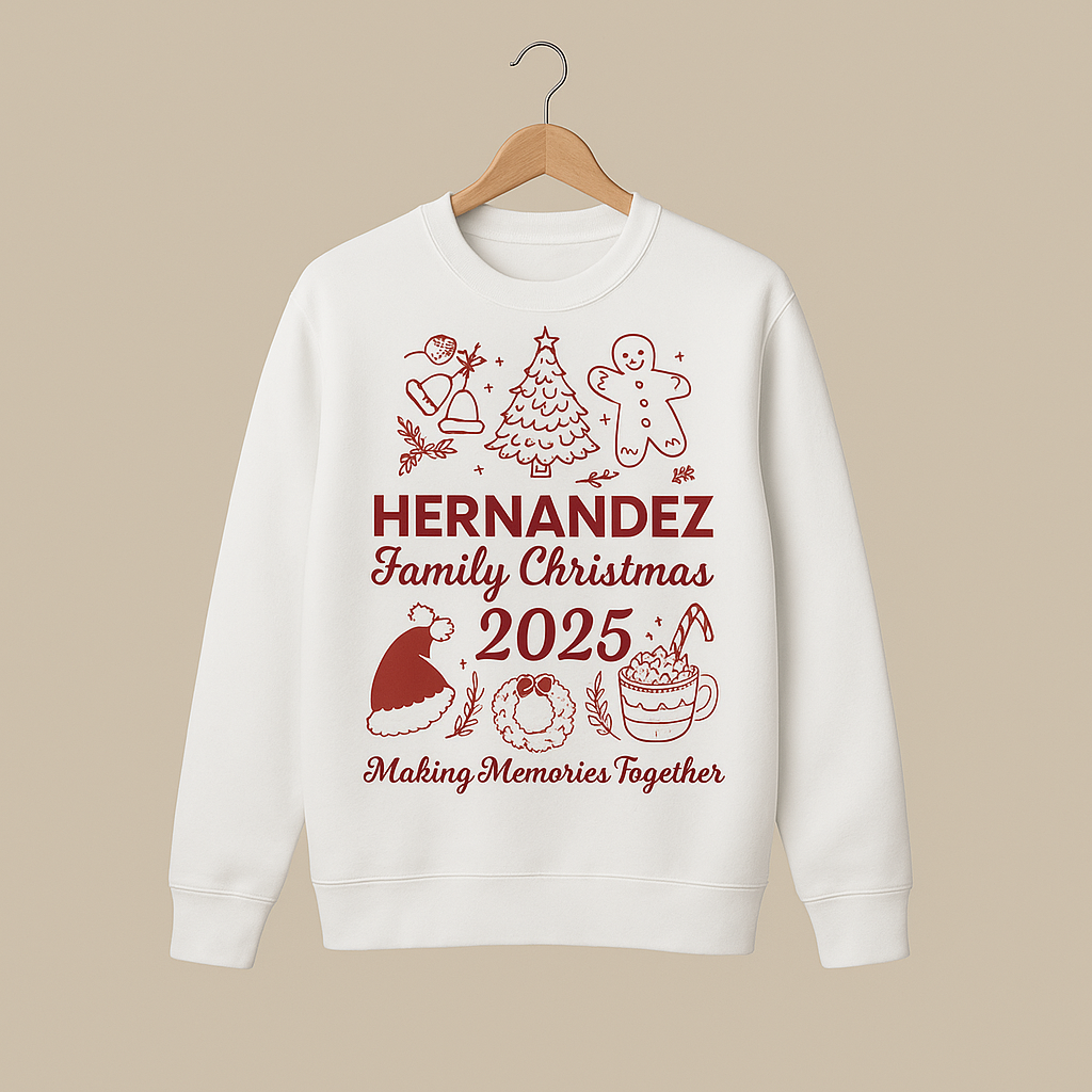 Sudadera Navideña Personalizable impresión DTG