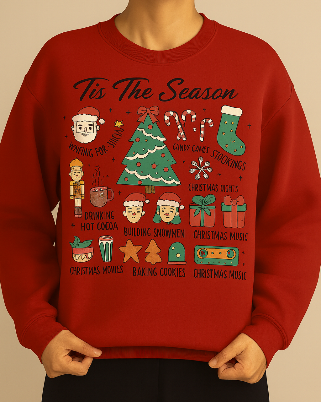 Sudadera "Tis the Season" impresión DTG