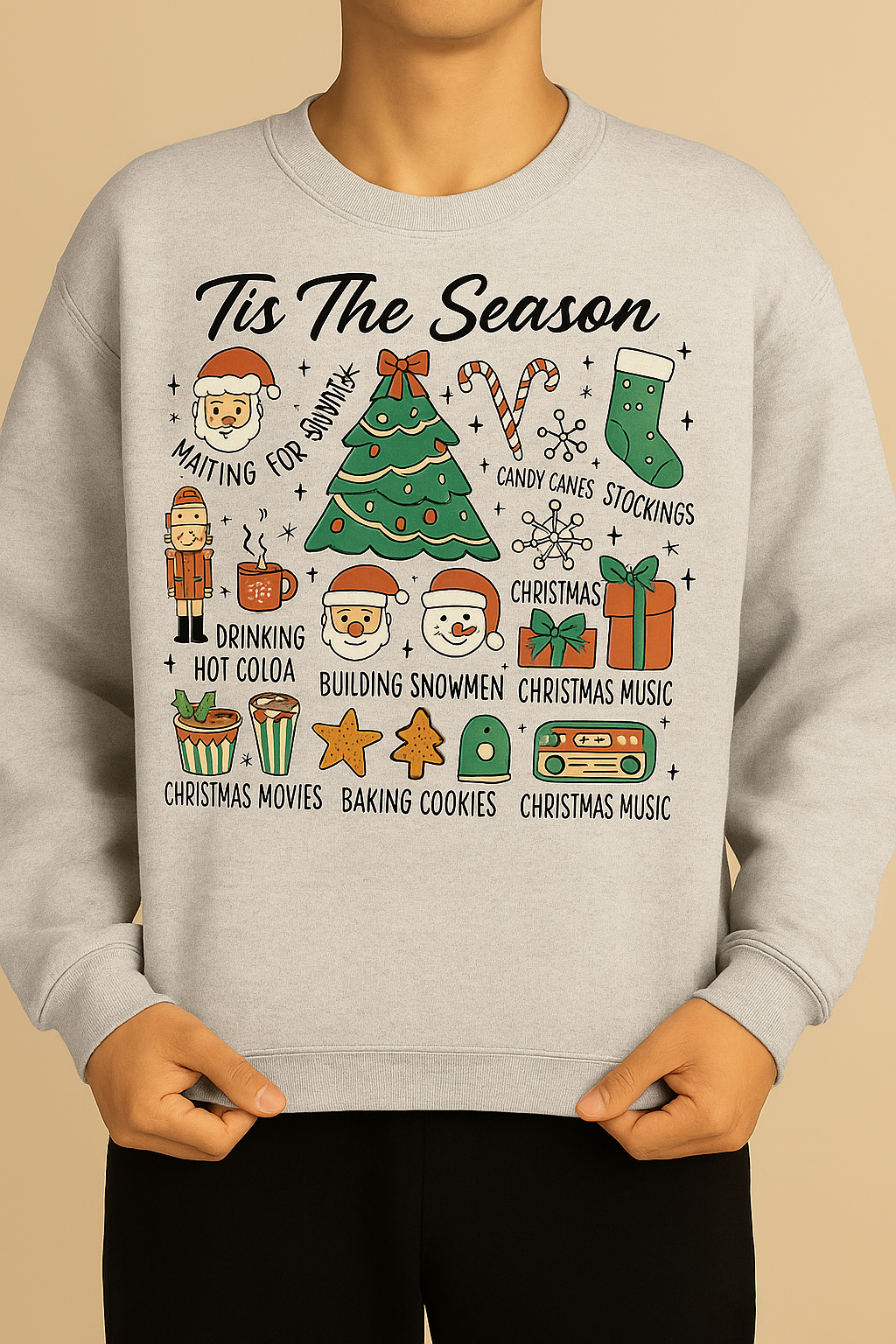 Sudadera "Tis the Season" impresión DTG