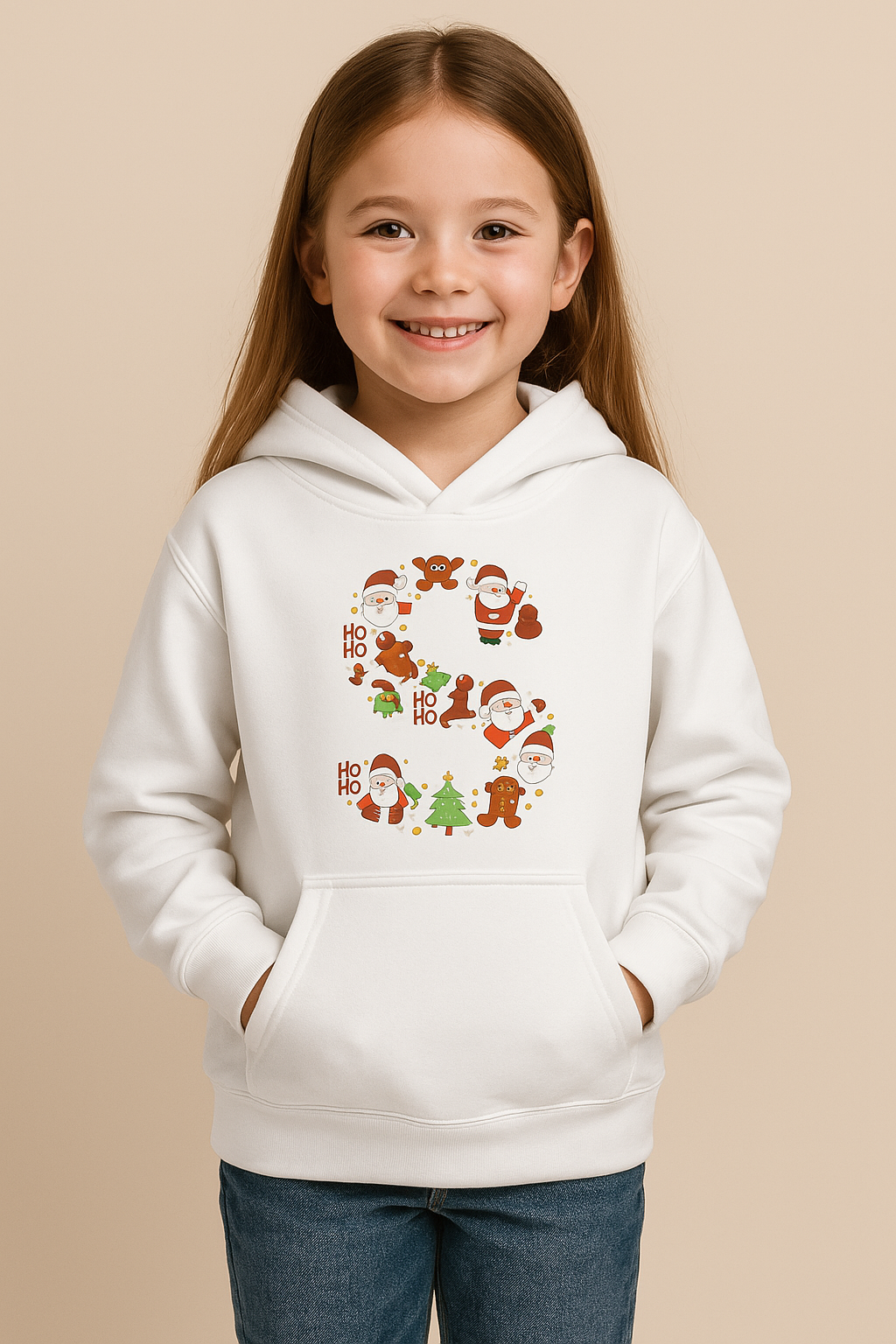 Sudadera NIÑOS blanca Letra Navidad A-Z