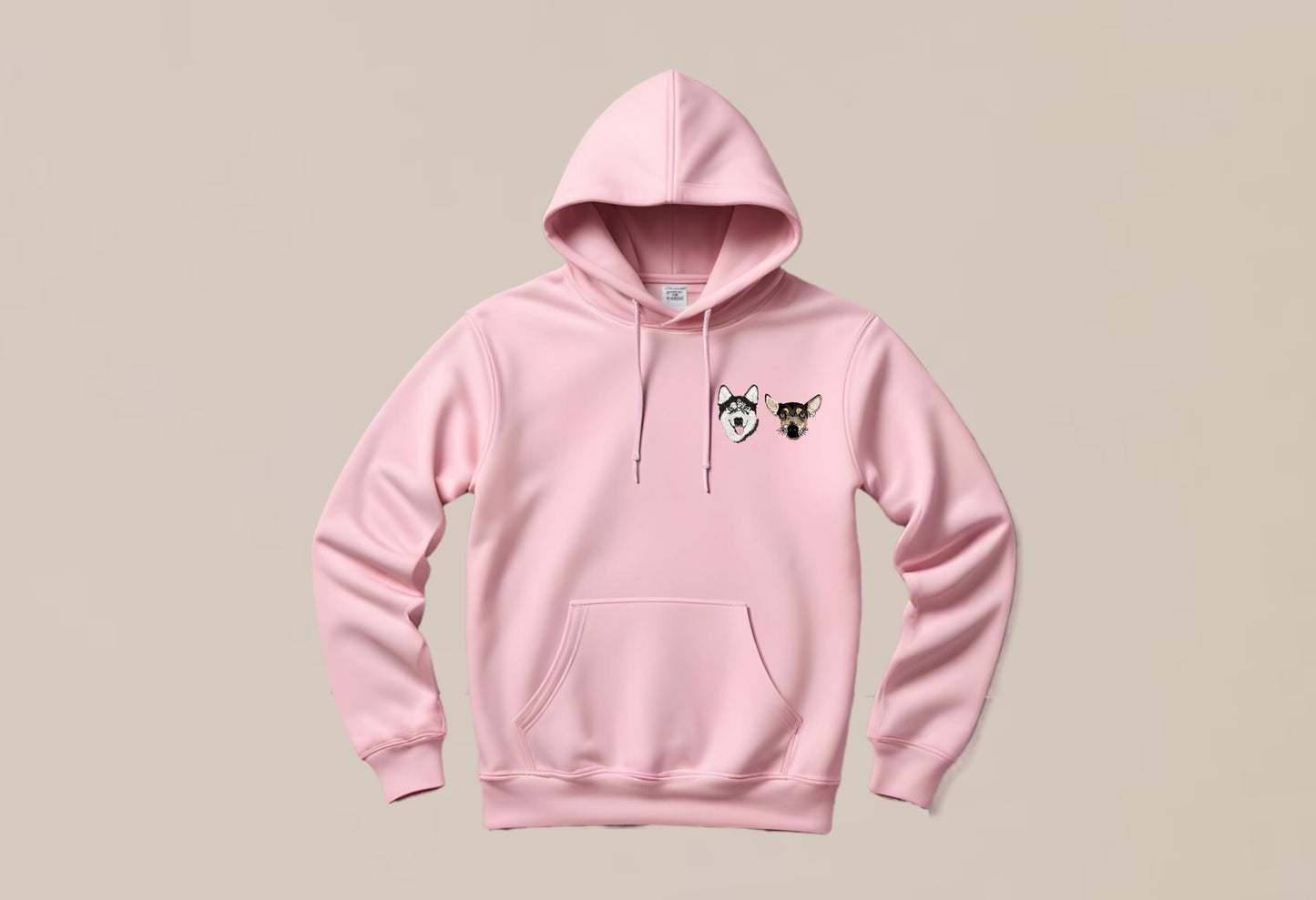 Sudadera con DOS bordados de mascotas  personalizado