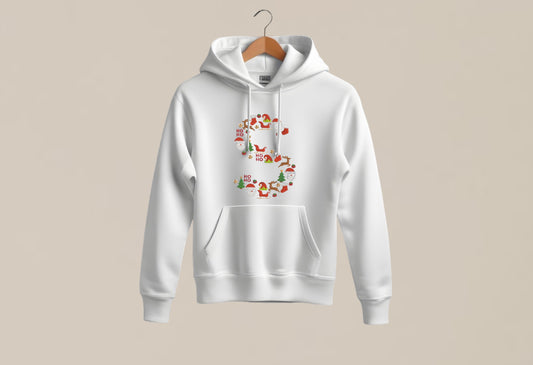 Sudadera blanca Letra Navidad A-Z