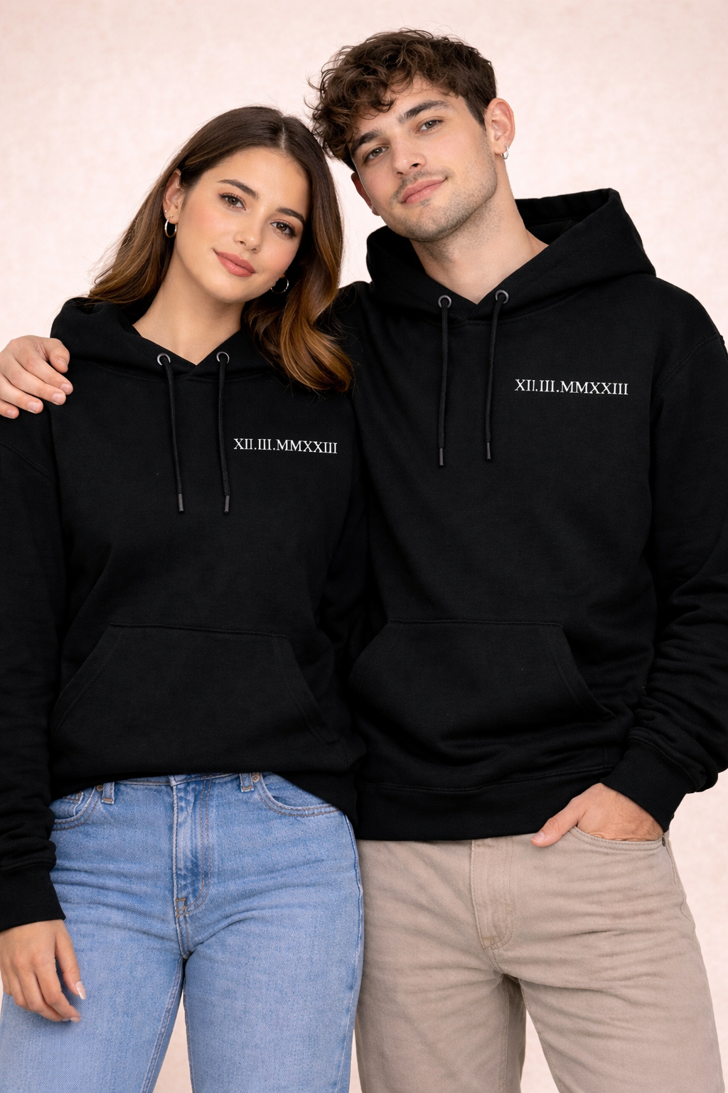 Sudadera con bordado de fecha