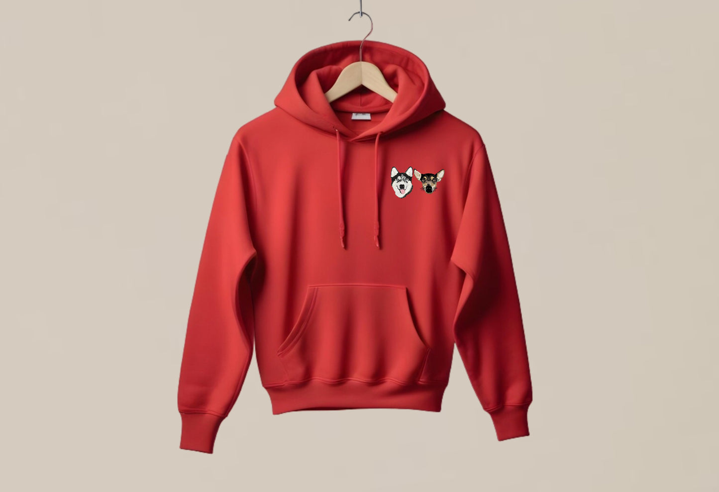 Sudadera con DOS bordados de mascotas  personalizado