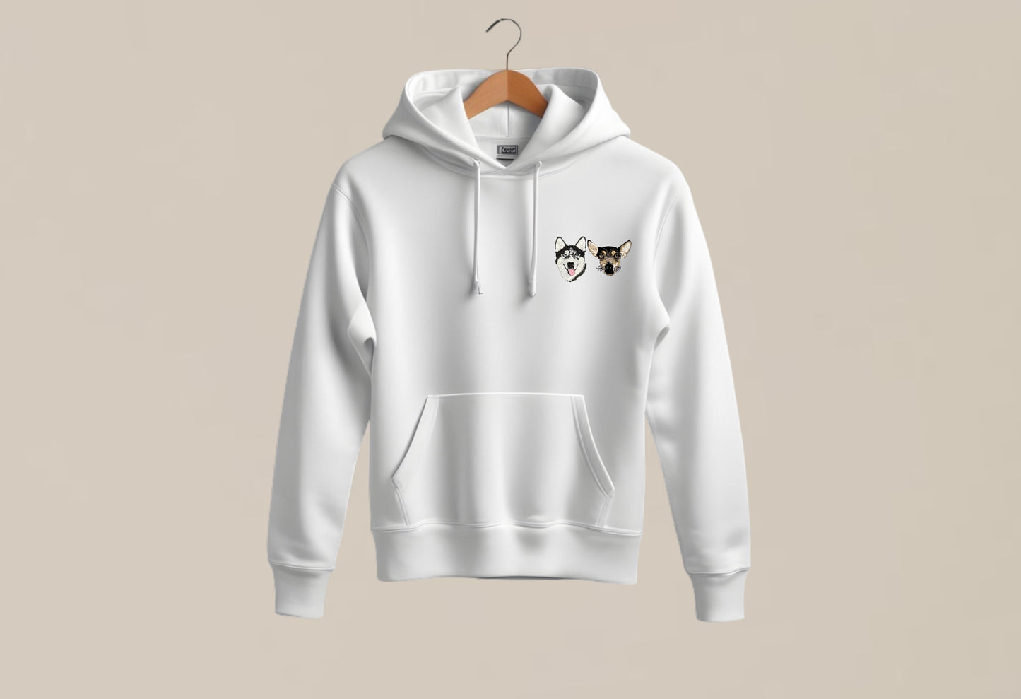 Sudadera con DOS bordados de mascotas  personalizado