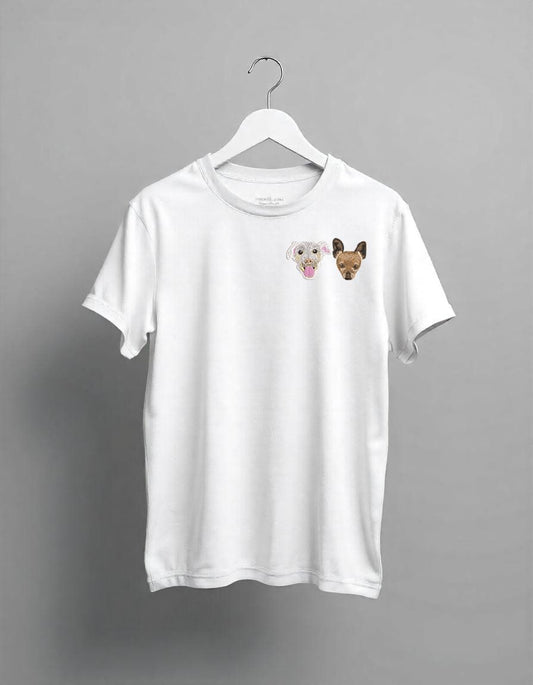 playera con DOS bordado de mascota personalizado